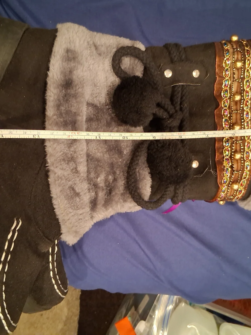 Embellished Faux-Fur Winter Boots - Brown and Gray